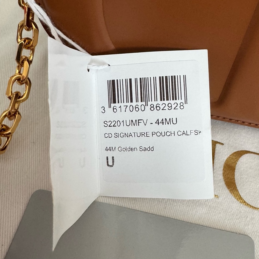 NEW DIOR CD Signature Calfskin Leather Crossbody Bag in Golden Saddle - Picture 8 of 9